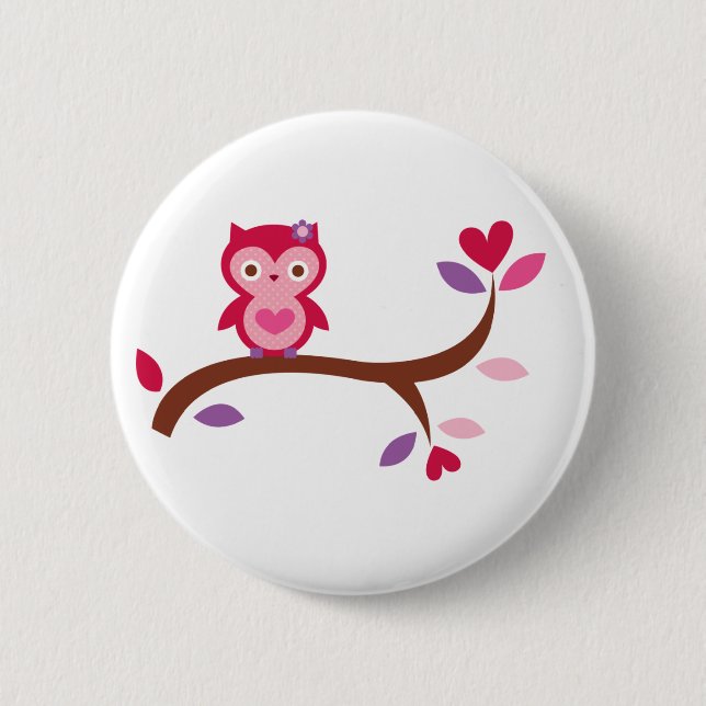 Wise Owl 6 Cm Round Badge (Front)