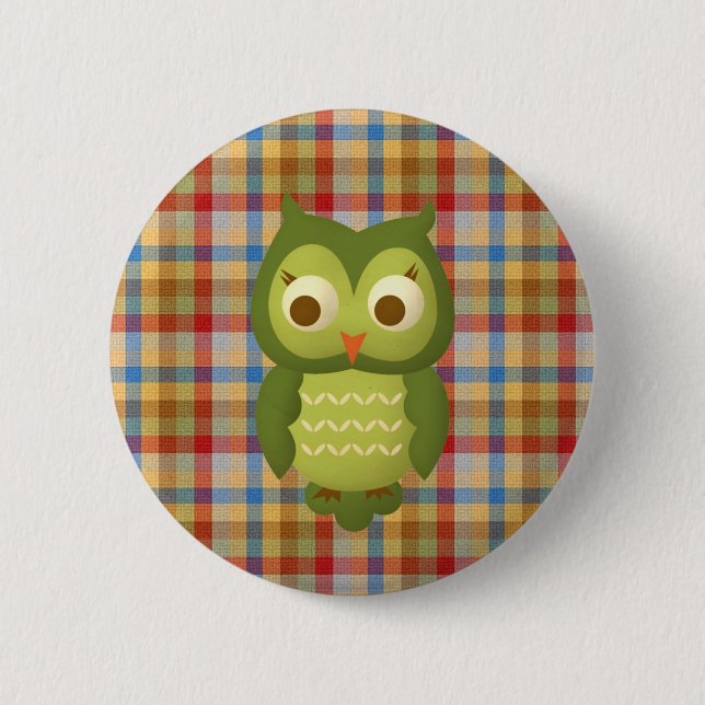 Wise Owl 6 Cm Round Badge (Front)