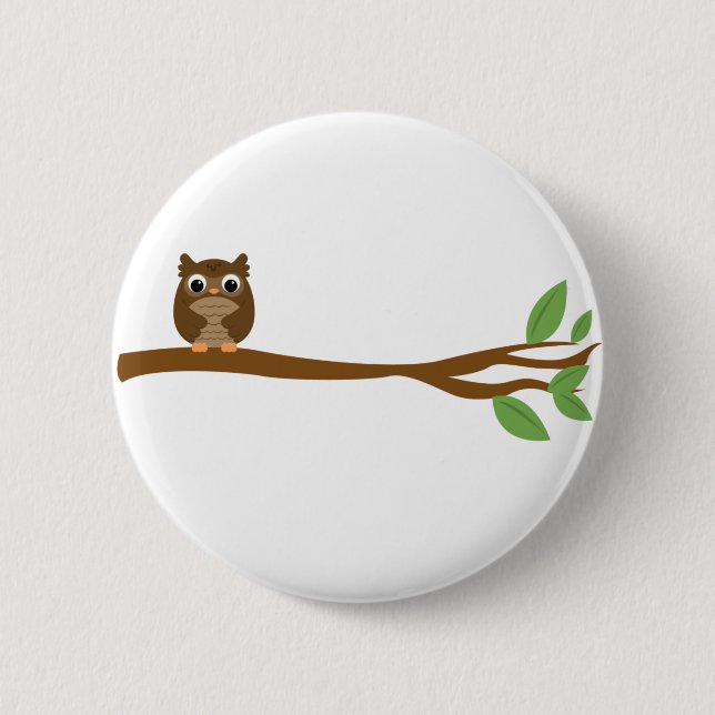 Wise Owl 6 Cm Round Badge (Front)