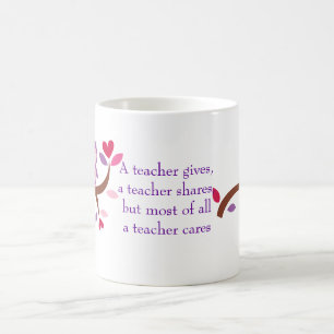 Wise Owl A Teacher Cares Coffee Mug