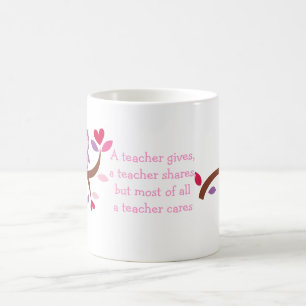 Wise Owl A Teacher Cares Coffee Mug