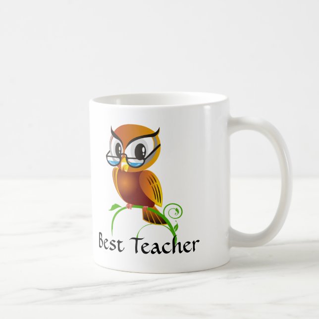 Wise Owl Best Teacher Coffee Mug (Right)