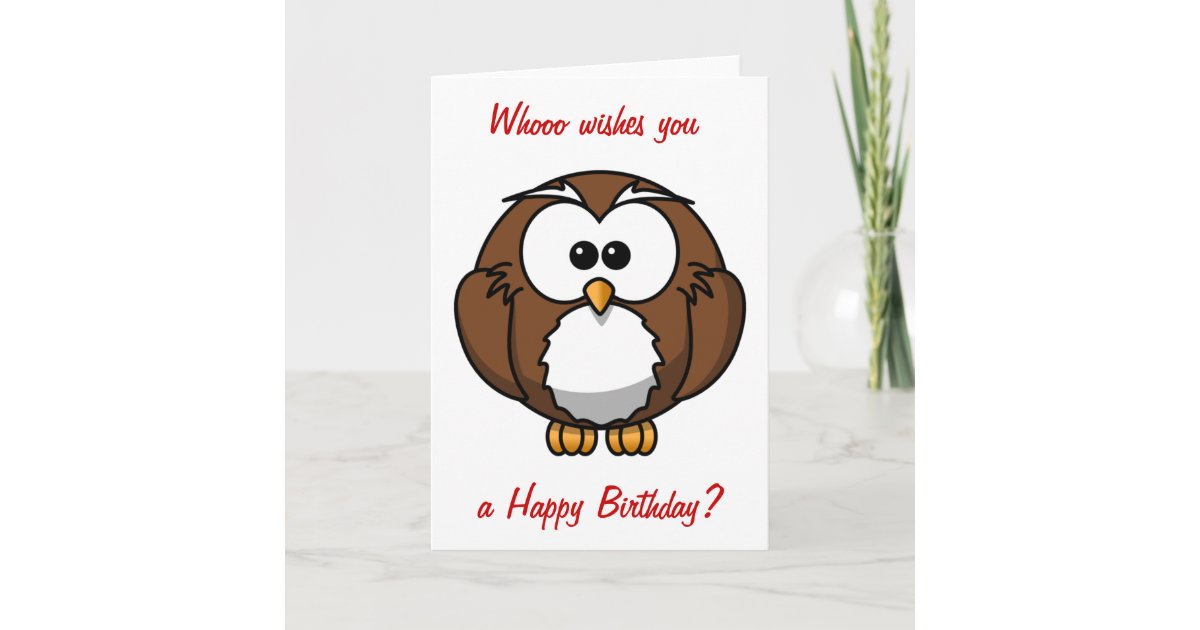 Wise Owl Birthday Card | Zazzle