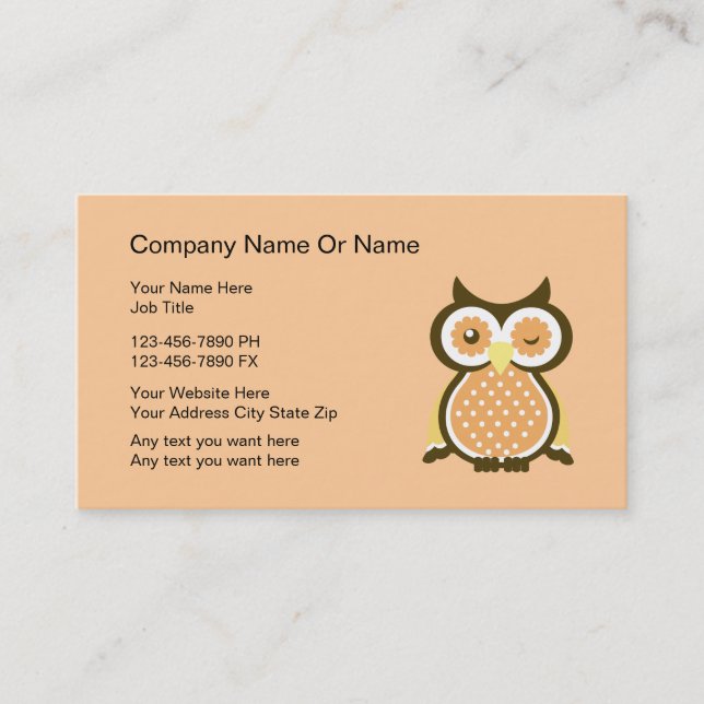 Wise Owl Business Cards (Front)