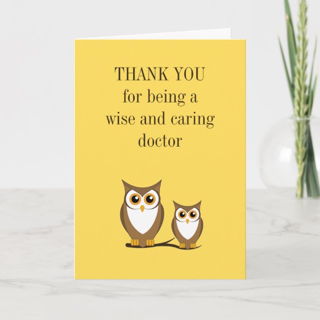 Wise owl doctor thank you card (Front)