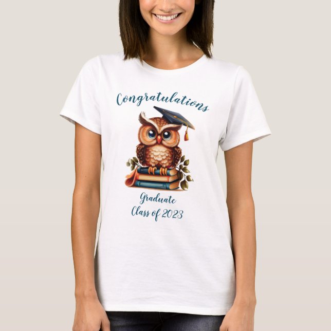 Wise Owl Graduation Congratulations T-Shirt (Front)