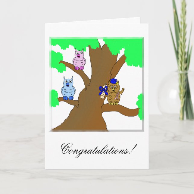 Wise Owl Greeting Card (Front)