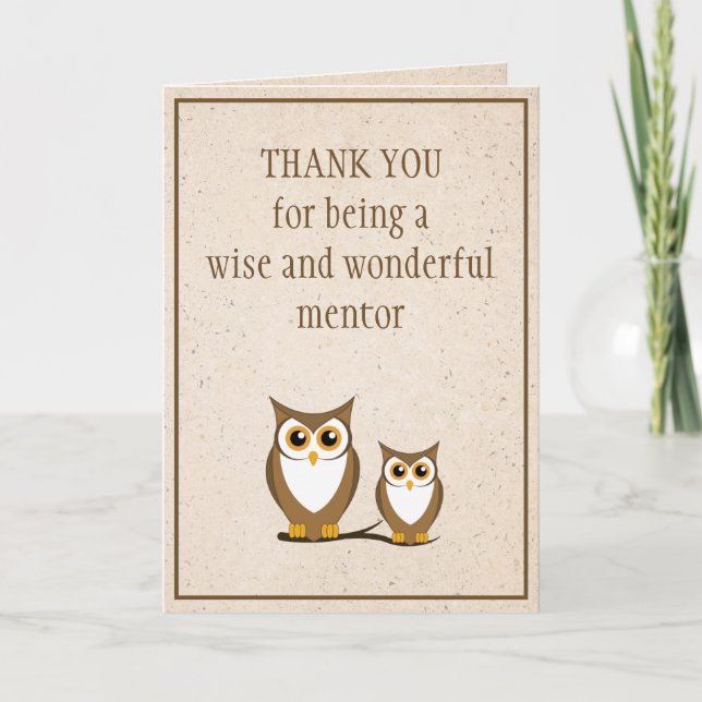 Wise Owl Mentor Thank You Card (Front)