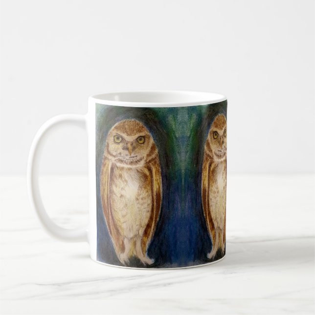 Wise Owl Night Owl Bird Lovers, Inspired by Nature Coffee Mug (Left)