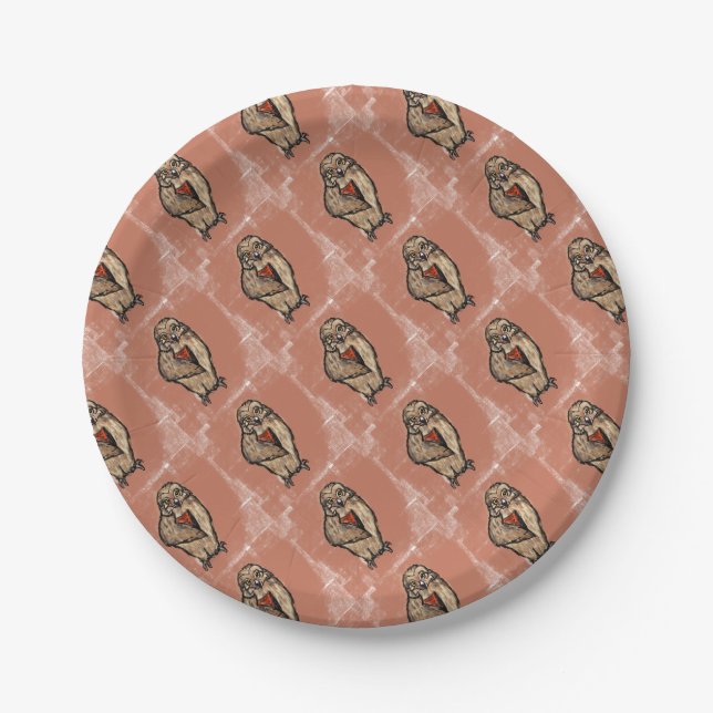 Wise Owl Paper Plate (Front)
