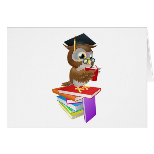 Wise owl reading (Front Horizontal)