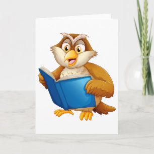 Wise Owl Reading Book Card