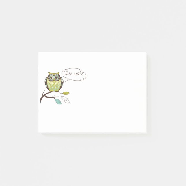 Wise Owl Speech Bubble Post-It Notes (Front)