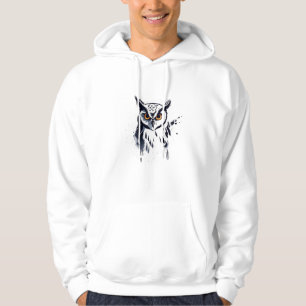 Wise Owl T-Shirt Brush Design Hoodie