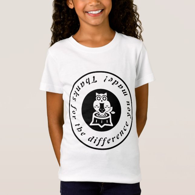 Wise Owl Thanks For The Difference You Made!  T-Shirt (Front)