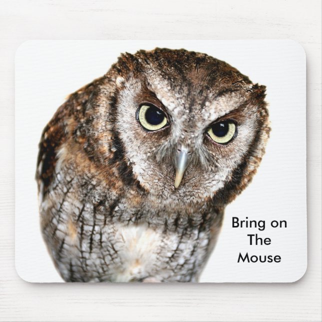 Wise Owl waiting for Mouse fun Mouse Mat (Front)
