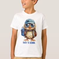 Wise Owl with Blue backpack, hats and an eyeglass,