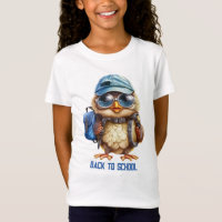 Wise Owl with Blue backpack, hats and an eyeglass,