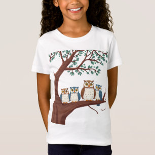 Wise Owls on a Woodland Branch T-Shirt