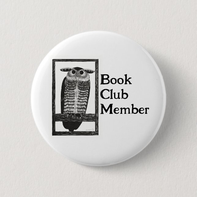 Wise Pages: Book Club Member 6 Cm Round Badge (Front)