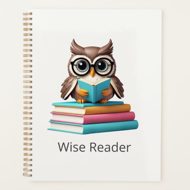Wise Reader Owl Kids Journal Notebook Planner (Front)