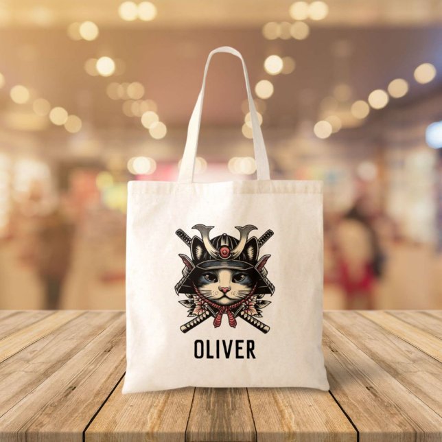 Wise Samurai Cat Tote Bag (Creator Uploaded)