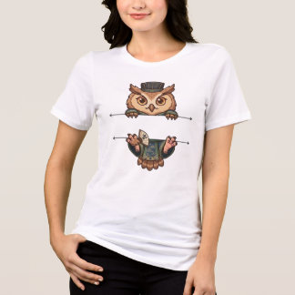 Wise Scholar Owl Peeking Tri-Blend Shirt