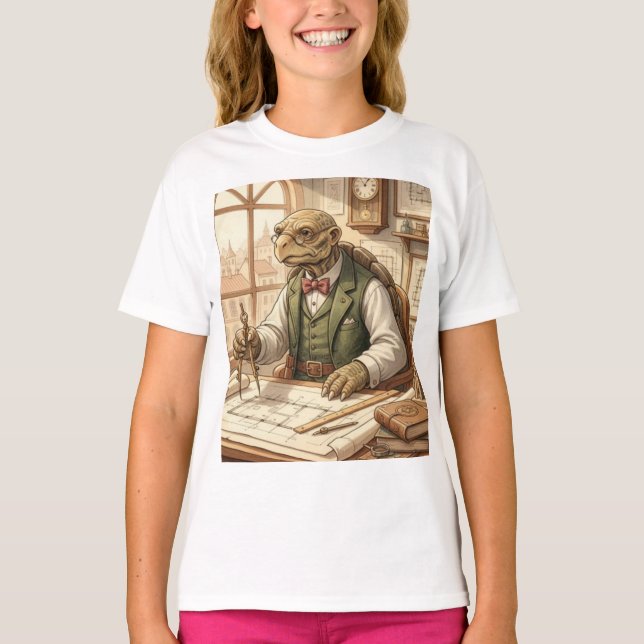Wise Turtle Architect Vintage Art Shirt (Front)