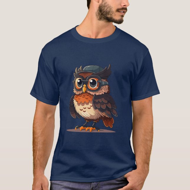 Wise Whimsy: The Scholarly Owl T-Shirt (Front)