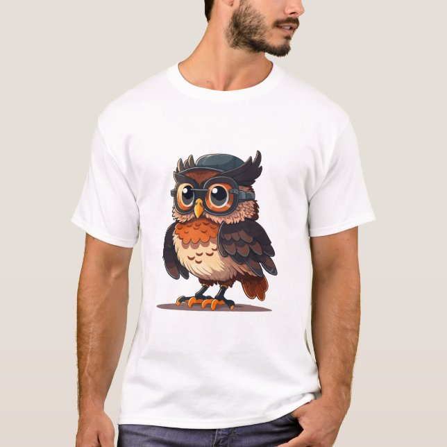 Wise Whimsy: The Scholarly Owl T-Shirt (Front)