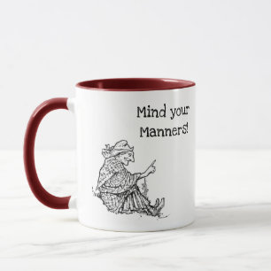 Wise Woman Grandmother Giving Advice Cartoon Mug