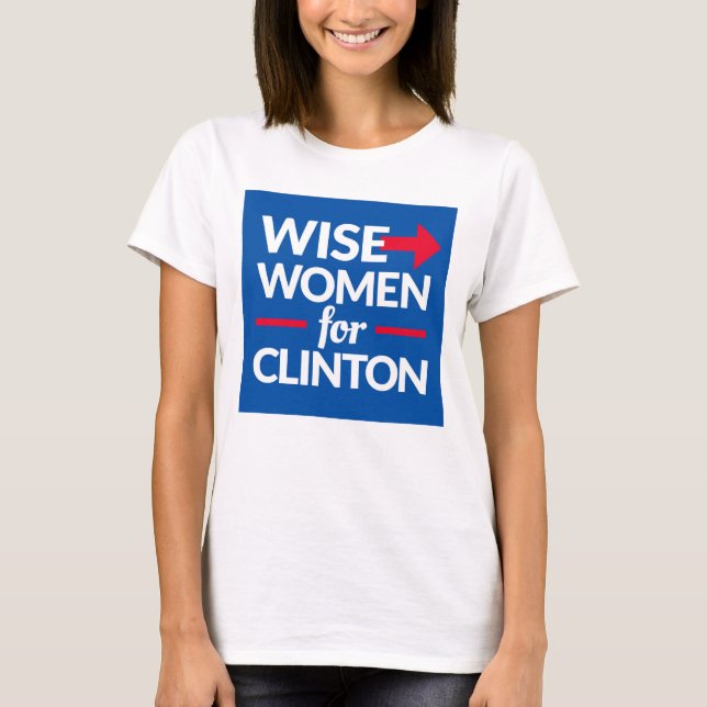 WISE WOMEN FOR CLINTON Square Logo Tee (Front)