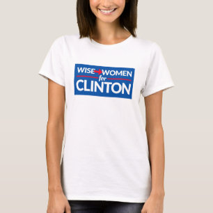 WISE WOMEN FOR CLINTON  Wide Logo tee (with