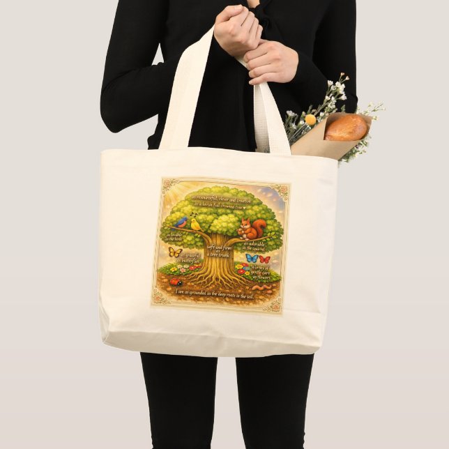 Wiselyrooted  large tote bag (Front (Product))