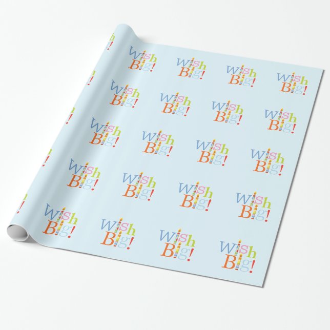 Wish Big Candle Wrapping Paper (Unrolled)