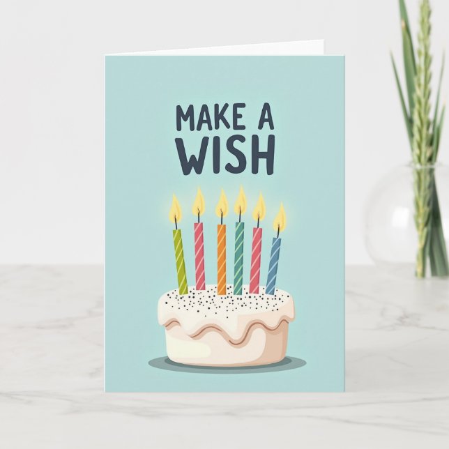 Wish Cake Birthday Card (Front)