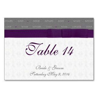 Wish Dream Love Table Number