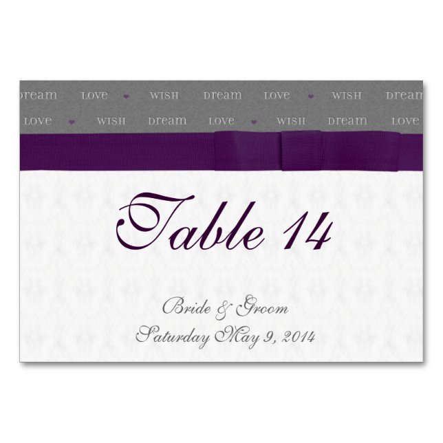 Wish Dream Love Table Number (Front)