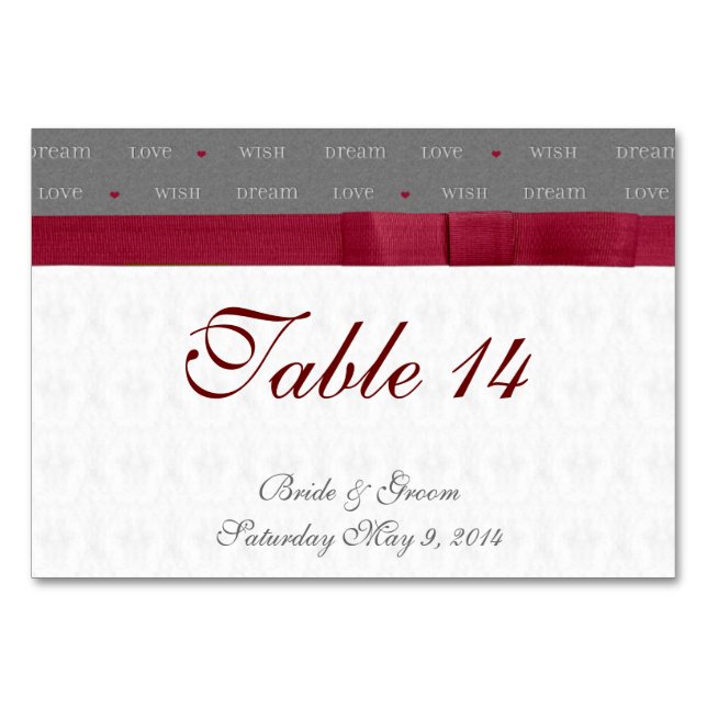 Wish Dream Love Table Number (Front)