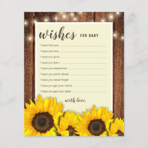 Wish for Baby Baby Shower Rustic Advice Cards