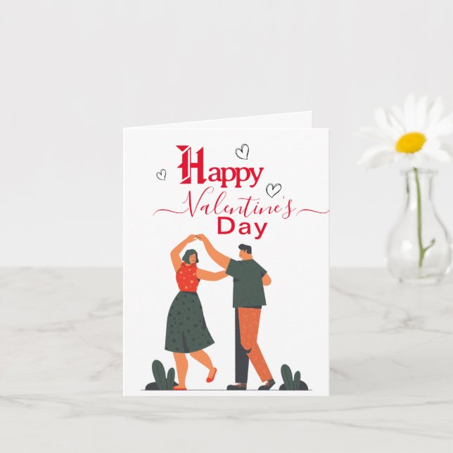 Wish Happy Valentine’s Day. Card (Small Plant)