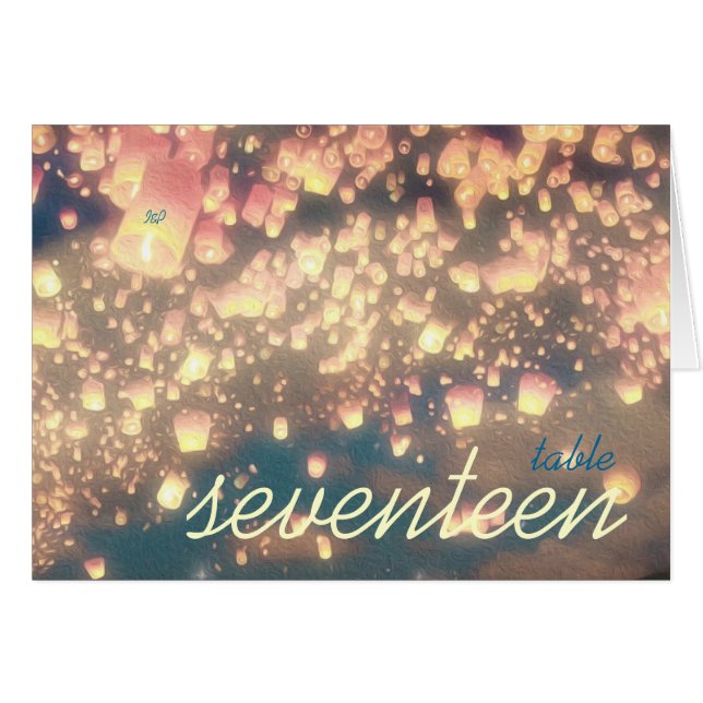 Wish Lanterns Dream Forest - Table Number Card (Front Horizontal)