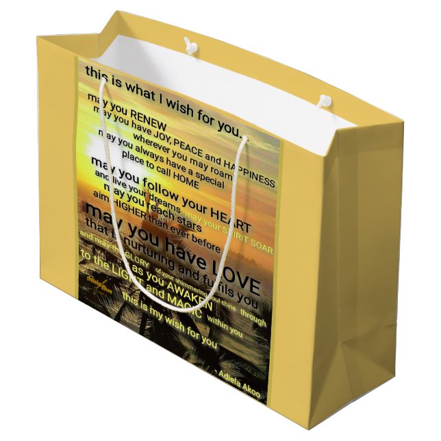 Wish Large Gift Bag by Adiela Akoo (Back Angled)