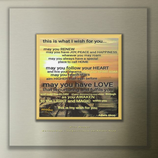WISH Magnet by Poet Adiela Akoo (Wish Magnet by Poet Adiela Akoo. A perfect party favor. SHOP my store for more fab magnets & gifts!)