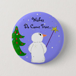 Wish Maker Snowman 6 Cm Round Badge