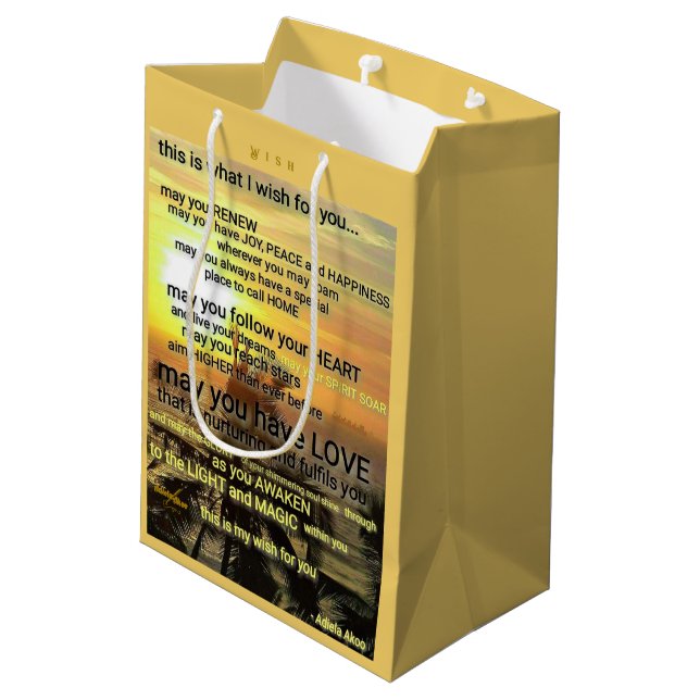 WISH Medium Gift Bag by Poet Adiela Akoo  (Back Angled)
