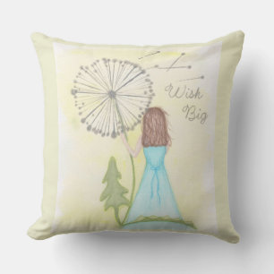 Wish on a dandelion little girl cushion