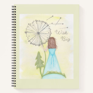 Wish on a dandelion little girl notebook