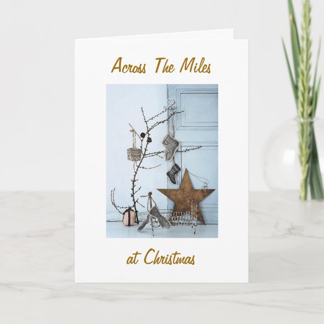 WISH SAYING IN PERSON-ACROSS MILES AT CHRISTMAS HOLIDAY CARD (Front)