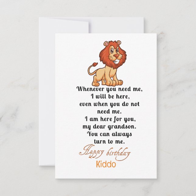 Wish to grand son card (Front)